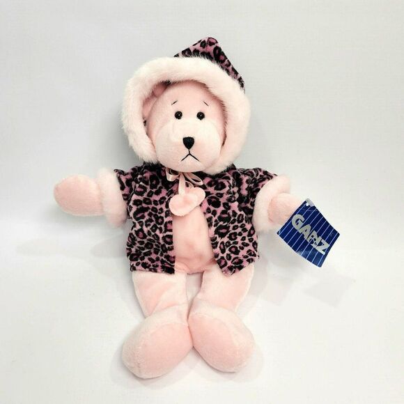 Ganz 2000 Rachel Bear 12" Velvet Leopard Coat VG Plush - Picture 1 of 9